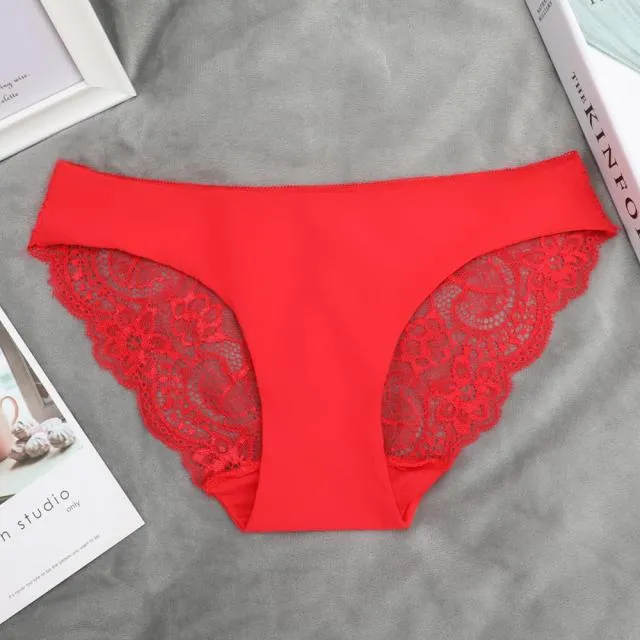 Lace Panties Seamless Breathable Ladies Low-Rise Lingerie Underwear Comfortable Underpants