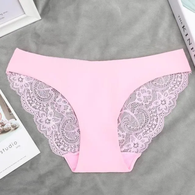 Lace Panties Seamless Breathable Ladies Low-Rise Lingerie Underwear Comfortable Underpants