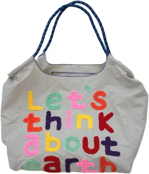 Large Capacity Letter Embroidery Tote Bag Stylish and Versatile Shoulder Bag for Everyday Use Unique Design
