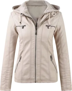 LCMTWX Women Jackets Belt Motorcycle Stand Zip Tops Slim Jacket Coat Collar Leather Women's Coat Jacket Women Womens