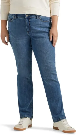 Lee womens Plus Size Ultra Lux Comfort With Flex Motion Straight Leg Jean