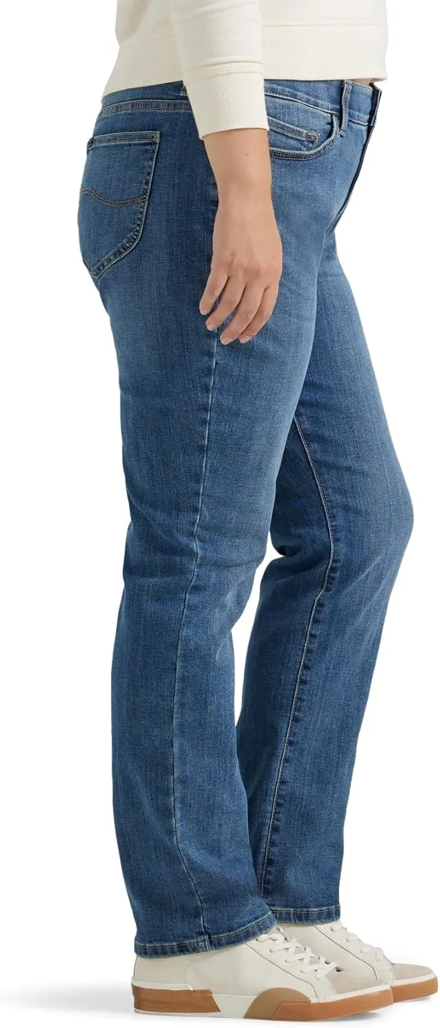 Lee womens Plus Size Ultra Lux Comfort With Flex Motion Straight Leg Jean