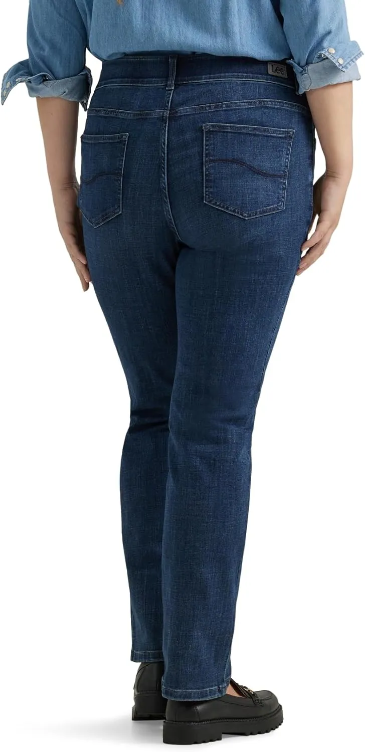 Lee womens Plus Size Ultra Lux Comfort With Flex Motion Straight Leg Jean
