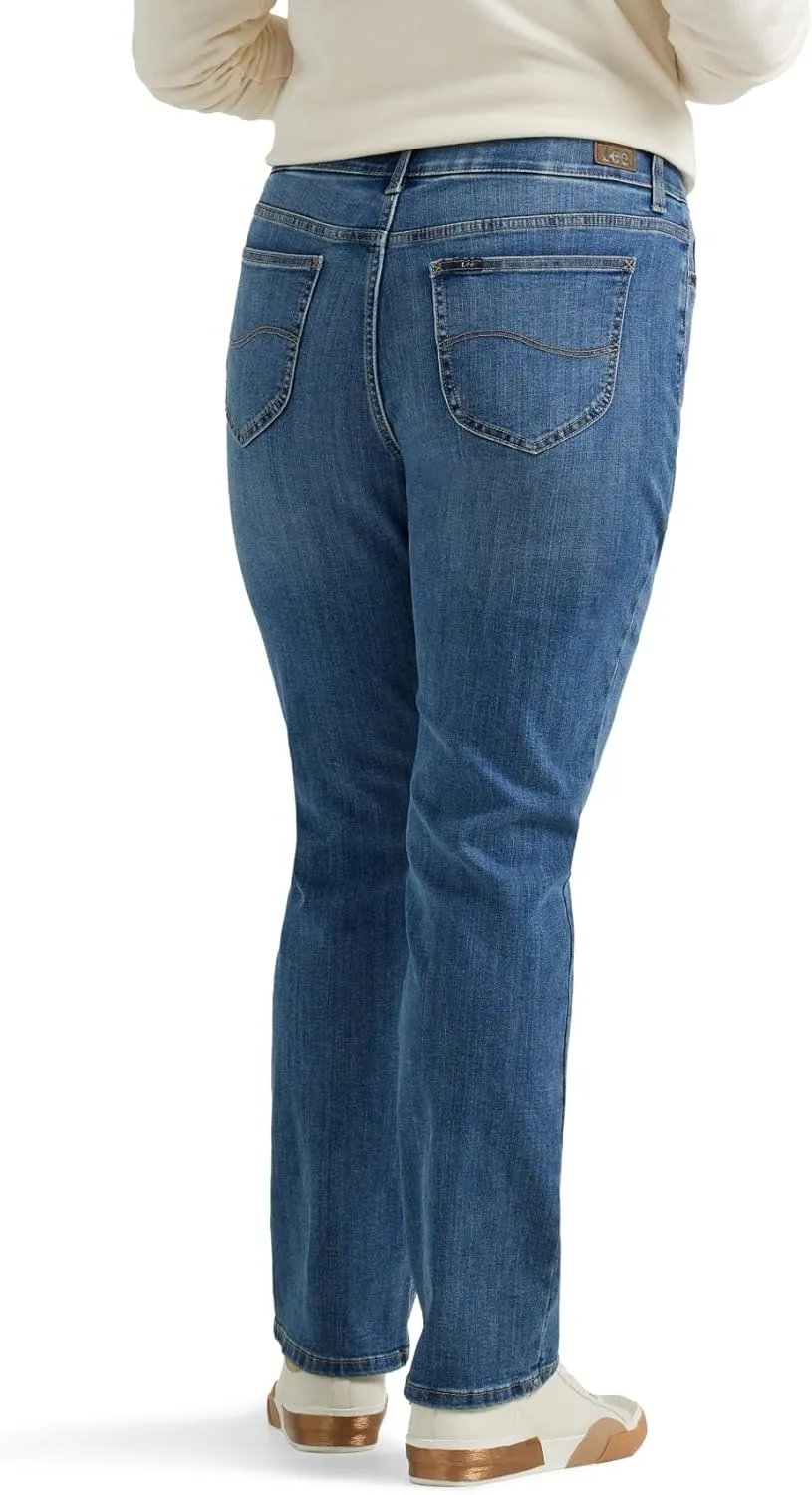 Lee womens Plus Size Ultra Lux Comfort With Flex Motion Straight Leg Jean