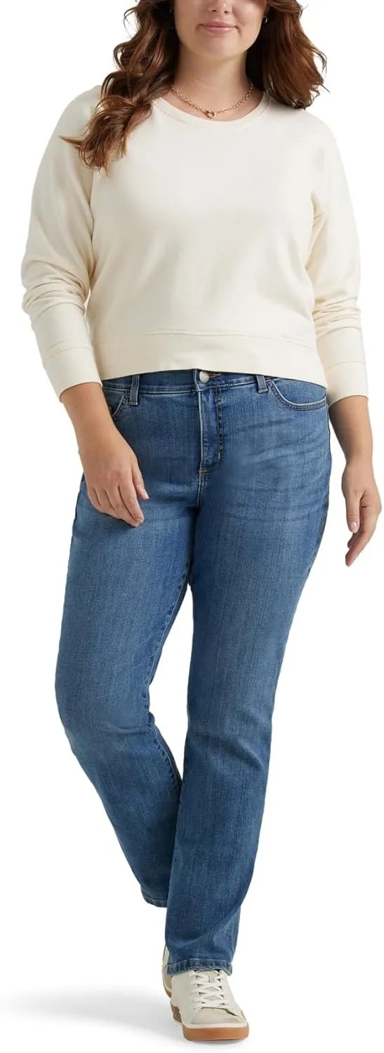 Lee womens Plus Size Ultra Lux Comfort With Flex Motion Straight Leg Jean