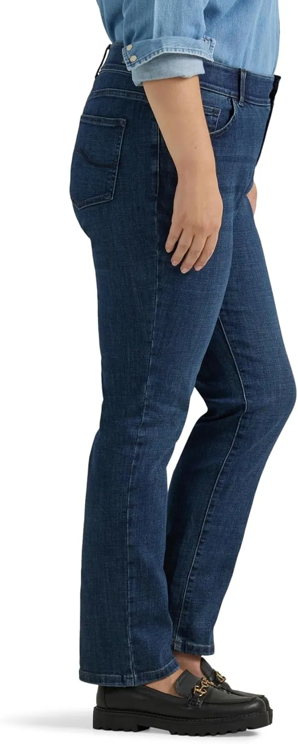 Lee womens Plus Size Ultra Lux Comfort With Flex Motion Straight Leg Jean