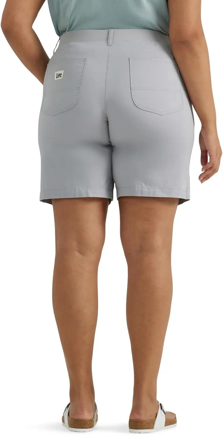 Lee Women's Plus Size Ultra Lux Comfort with Flex-to-go Utility Bermuda Short