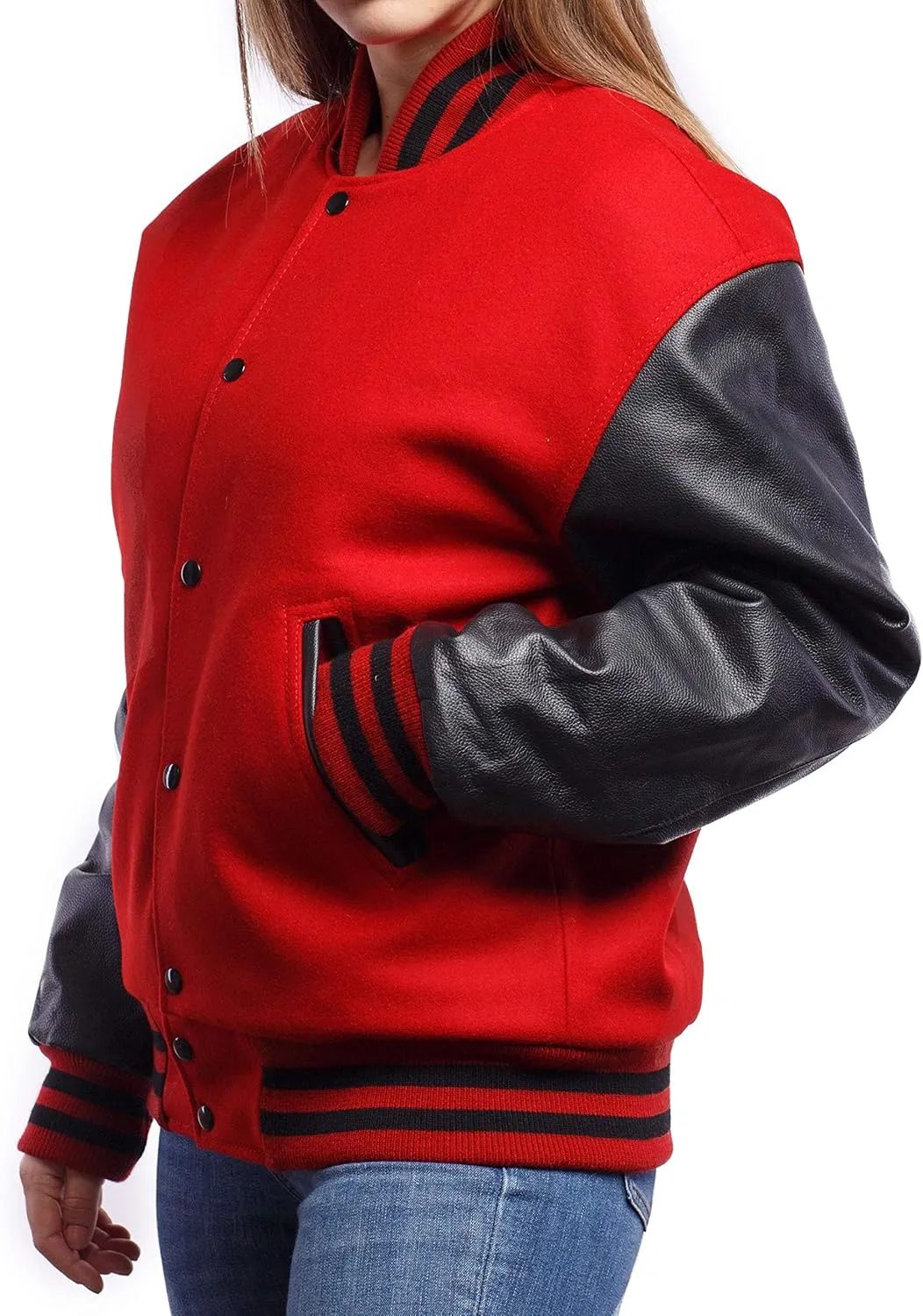Letterman Jacket (16 Color Options) S to 5XL (Wool, Leather Sleeves)