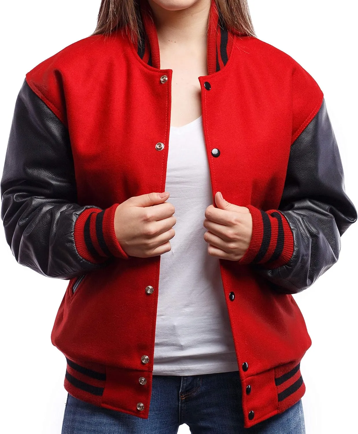 Letterman Jacket (16 Color Options) S to 5XL (Wool, Leather Sleeves)