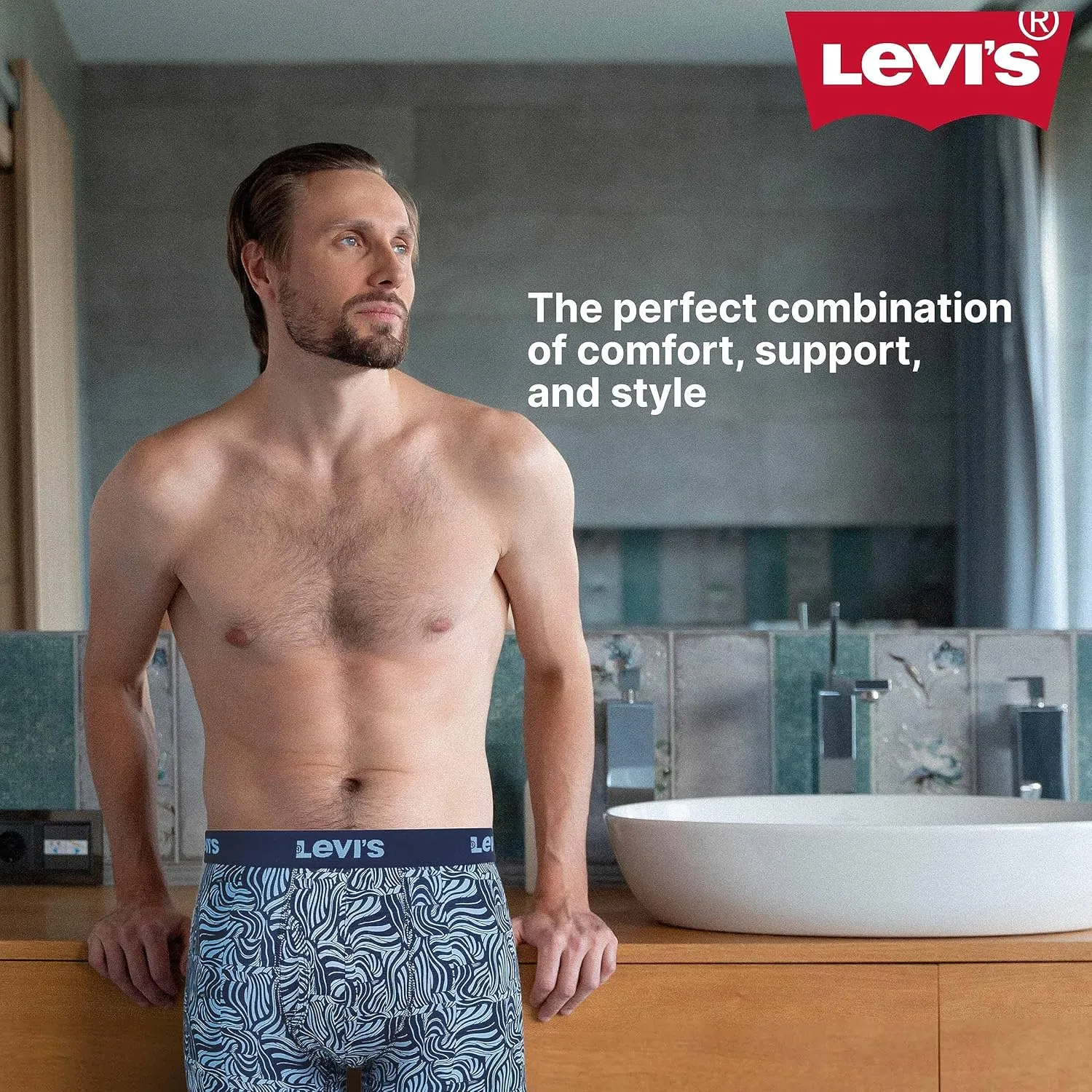 Levi's Boxer Briefs for Men, Cotton Stretch Breathable Men's Underwear