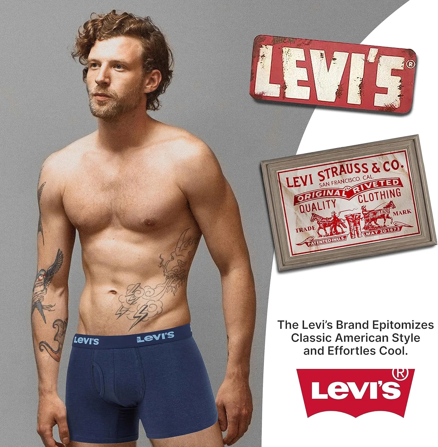 Levi's Boxer Briefs for Men, Cotton Stretch Breathable Men's Underwear
