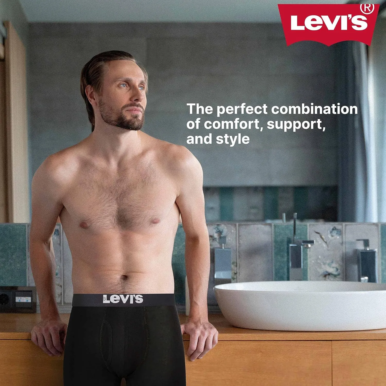 Levi's Mens Underwear 7 Pack Mens Boxer Briefs for Men Cotton Stretch