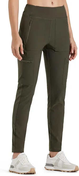 Libin Women's Hiking Leggings Hybrid Cargo Tights Casual Pants High Waisted Athletic Workout Travel Work Joggers