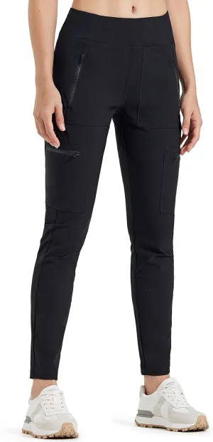 Libin Women's Hiking Leggings Hybrid Cargo Tights Casual Pants High Waisted Athletic Workout Travel Work Joggers