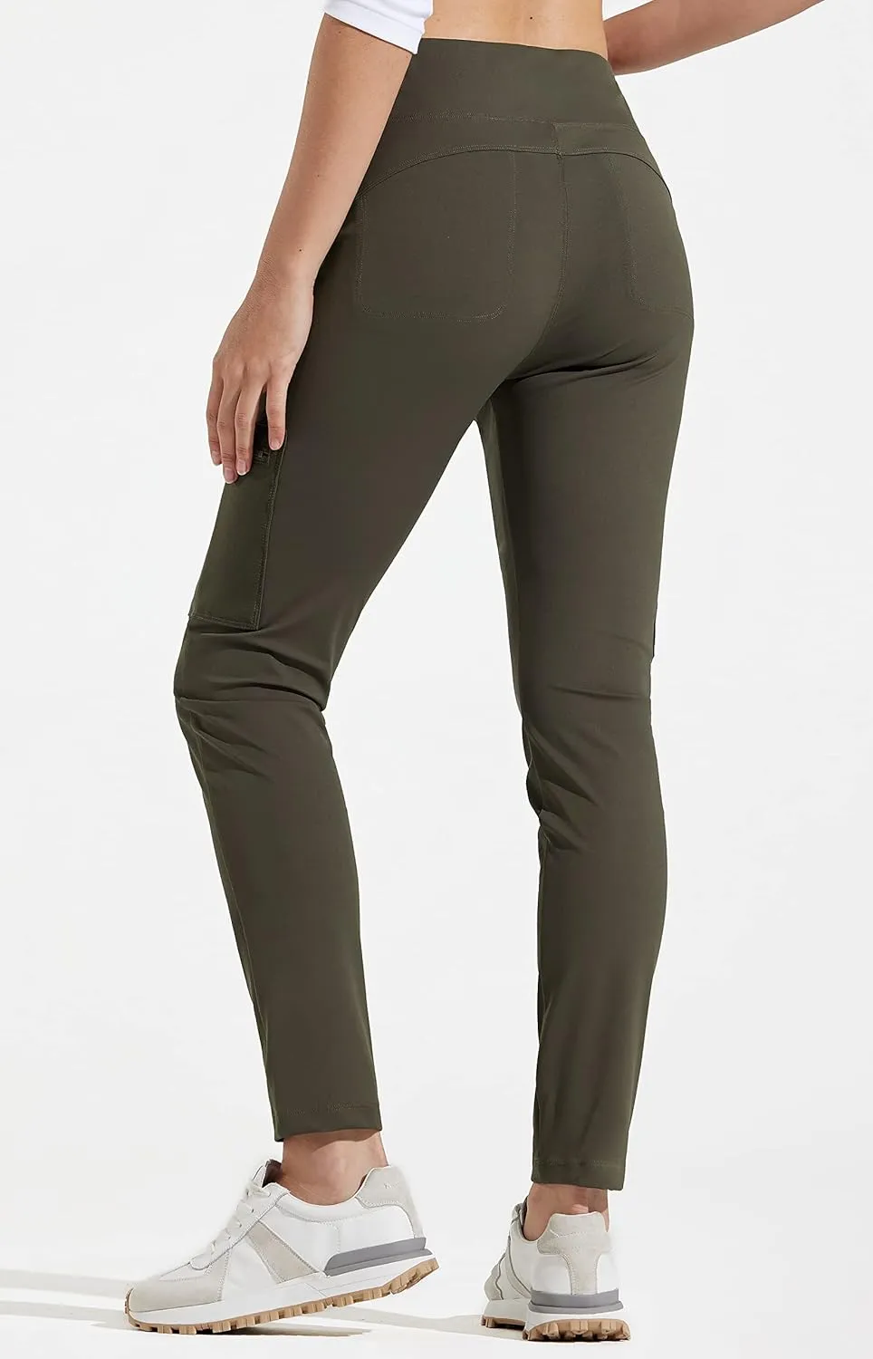 Libin Women's Hiking Leggings Hybrid Cargo Tights Casual Pants High Waisted Athletic Workout Travel Work Joggers