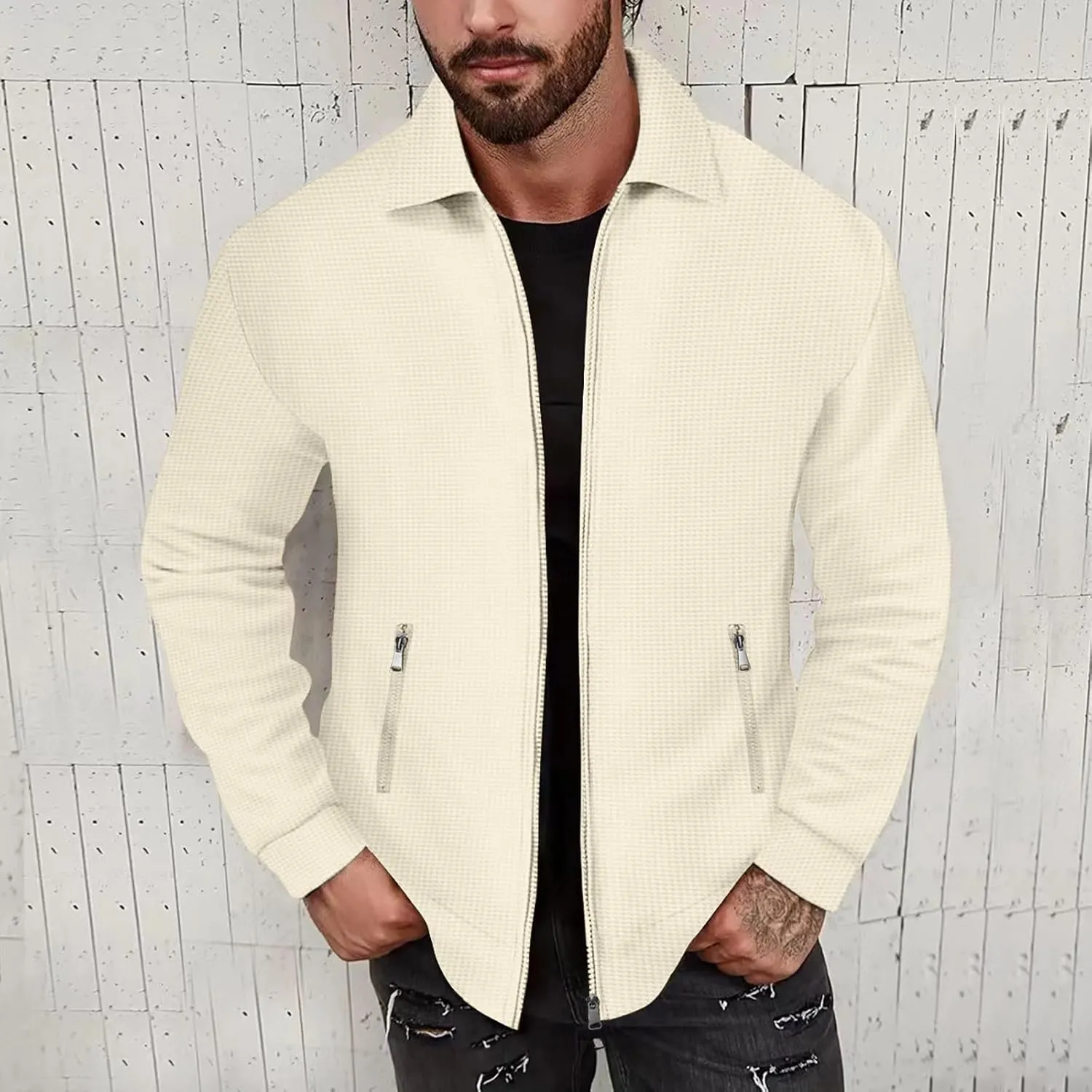 Lightweight Mens Bomber Jacket Men's Varsity Jackets Casual Windbreaker Jackets for Men Zip Up Jacket for Men