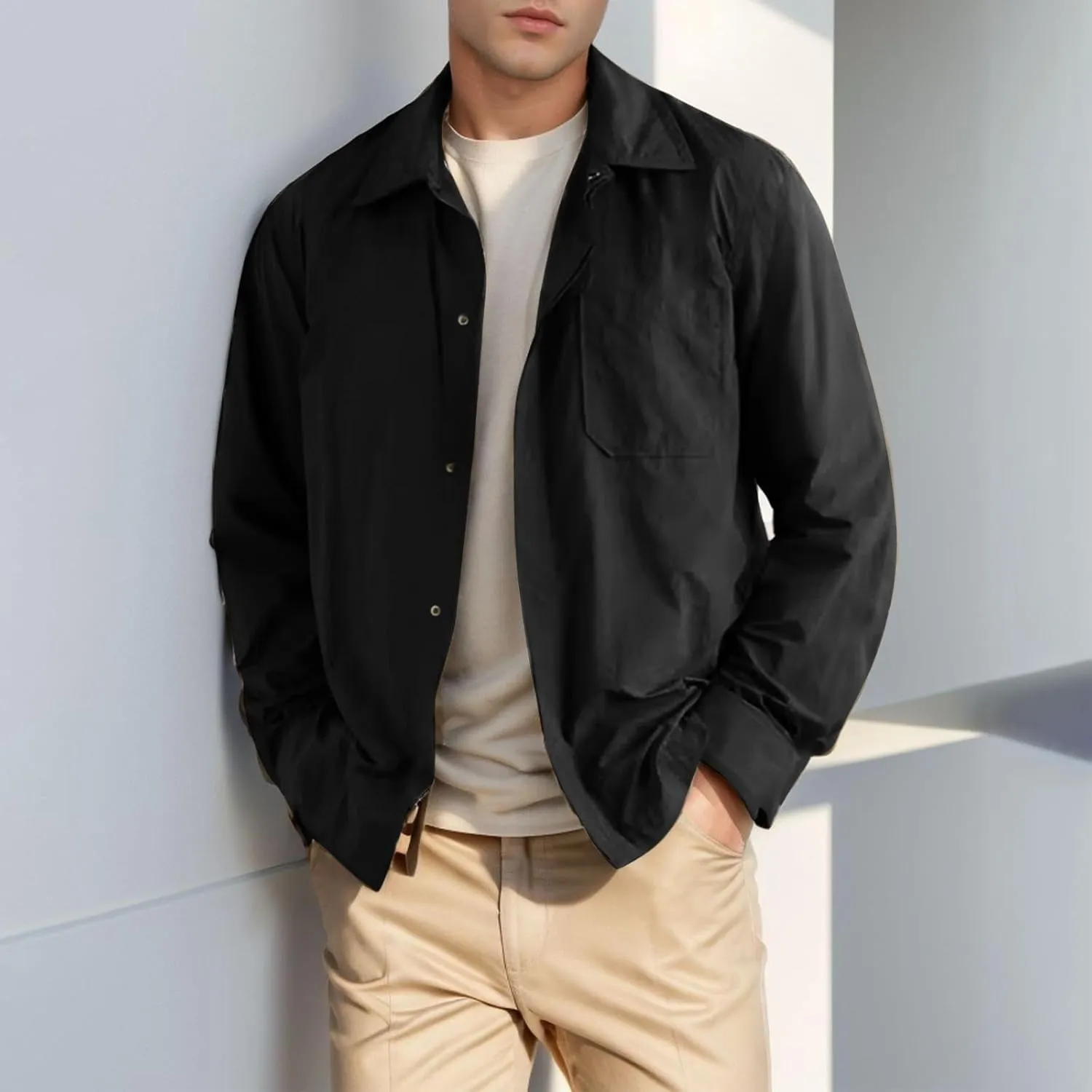 Lightweight Wind Breaker Jackets Mens Casual Mens Bomber Jacket Fashion Zip Up Jacket Men's Varsity Jackets