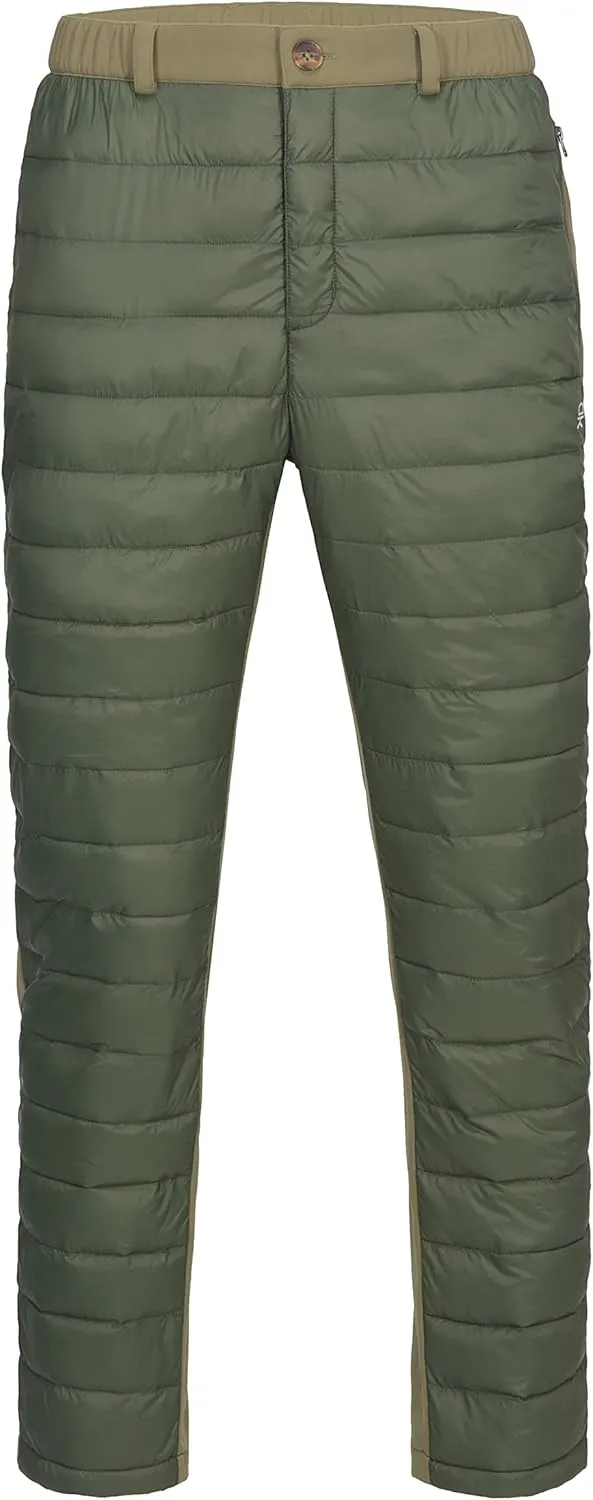 Little Donkey Andy Men's Puffer Pants Warm Fleece Lined Quilted Insulation Snow Ski Pants