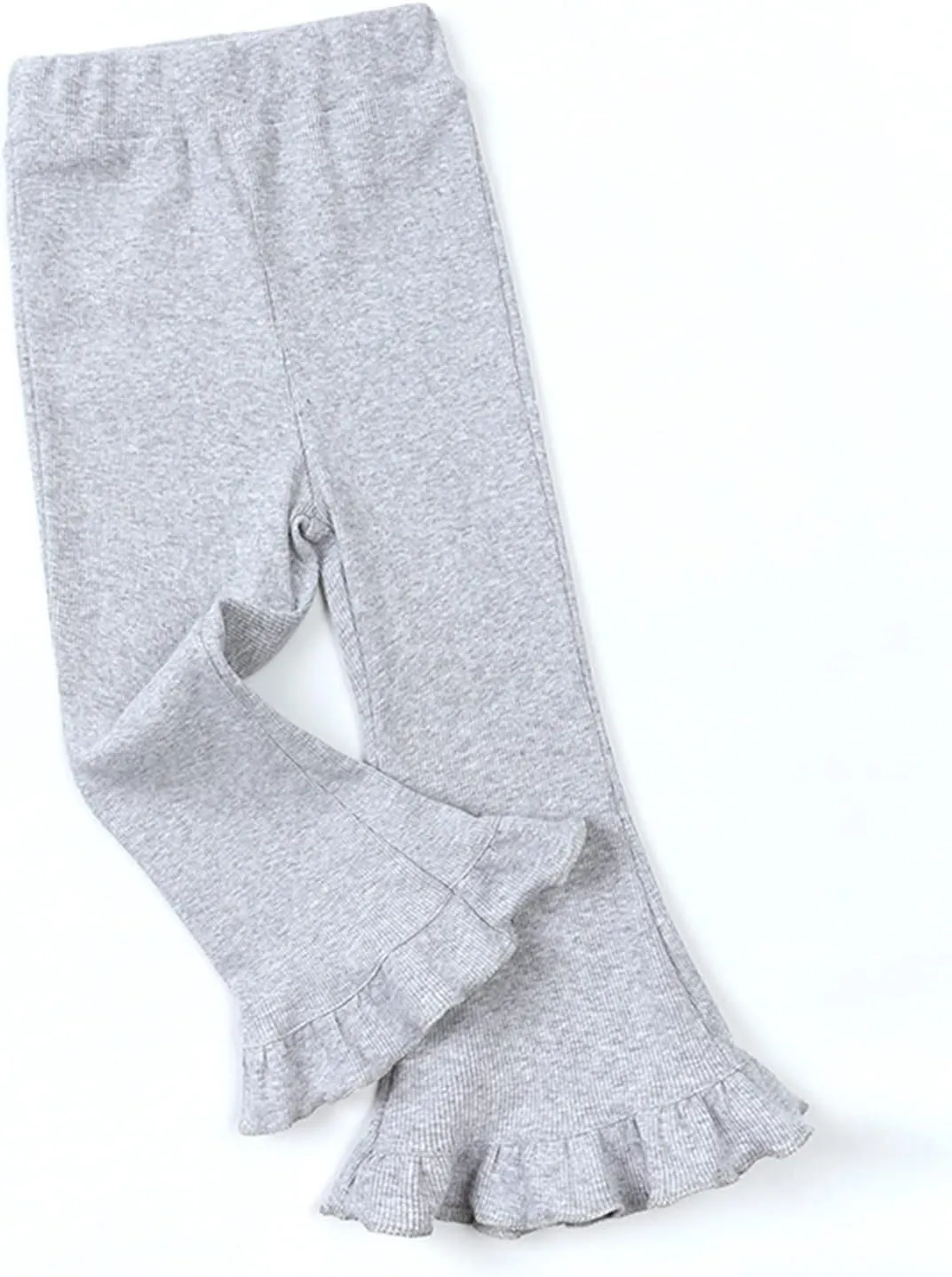 Little Girl's Solid Color Leggings High Waisted Flared Pants Yoga Bootcut Pants Full Length Bell Bottoms