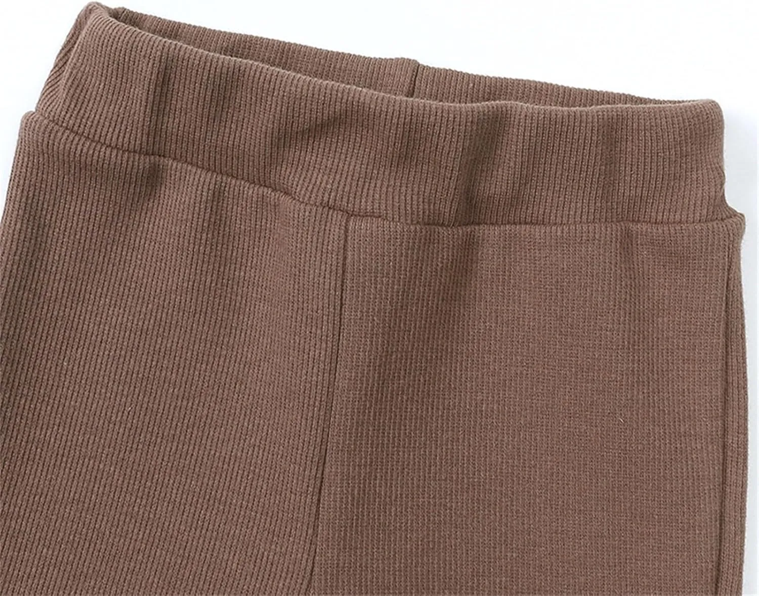 Little Girl's Solid Color Leggings High Waisted Flared Pants Yoga Bootcut Pants Full Length Bell Bottoms
