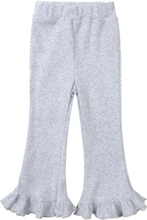 Little Girl's Solid Color Leggings High Waisted Flared Pants Yoga Bootcut Pants Full Length Bell Bottoms