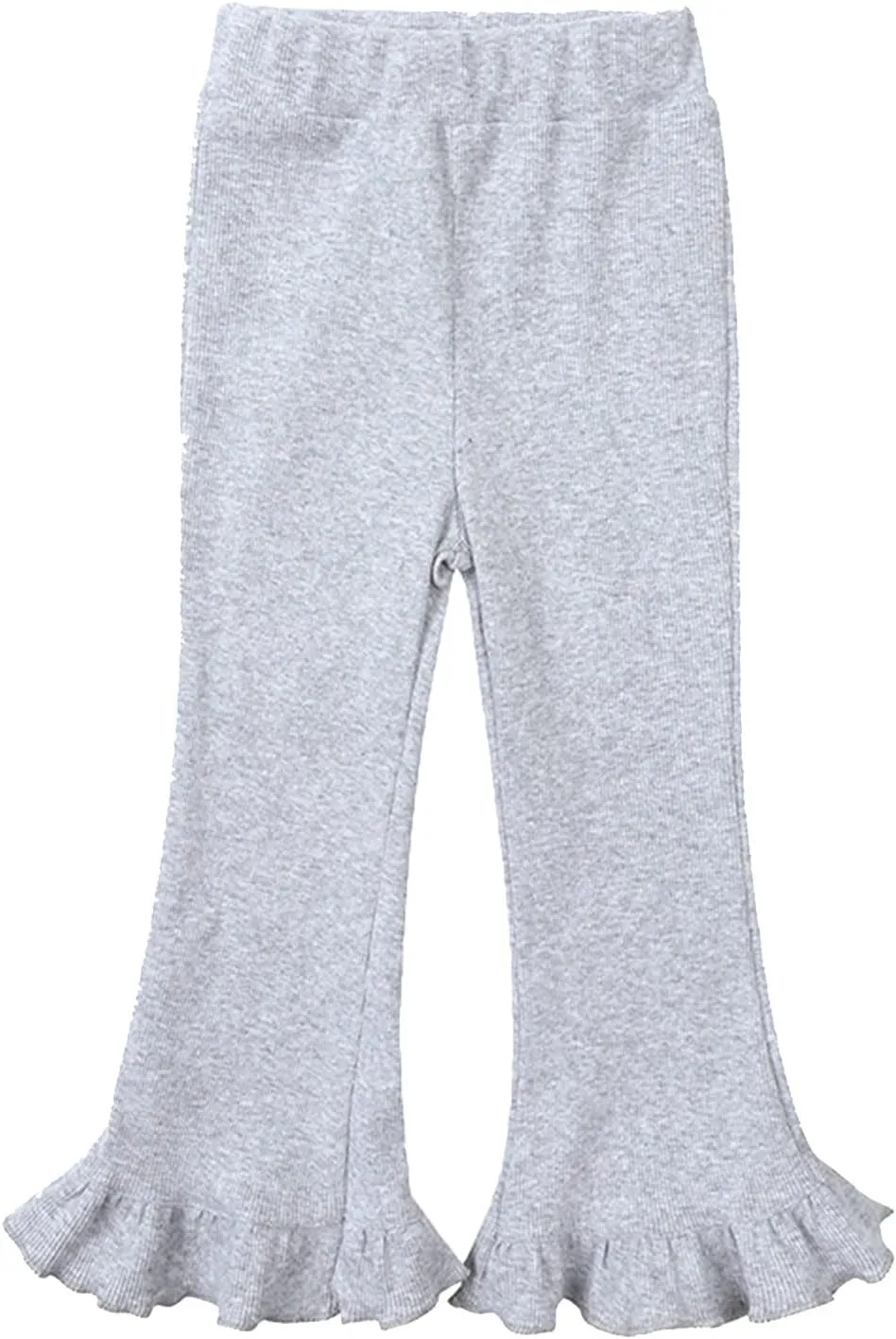 Little Girl's Solid Color Leggings High Waisted Flared Pants Yoga Bootcut Pants Full Length Bell Bottoms
