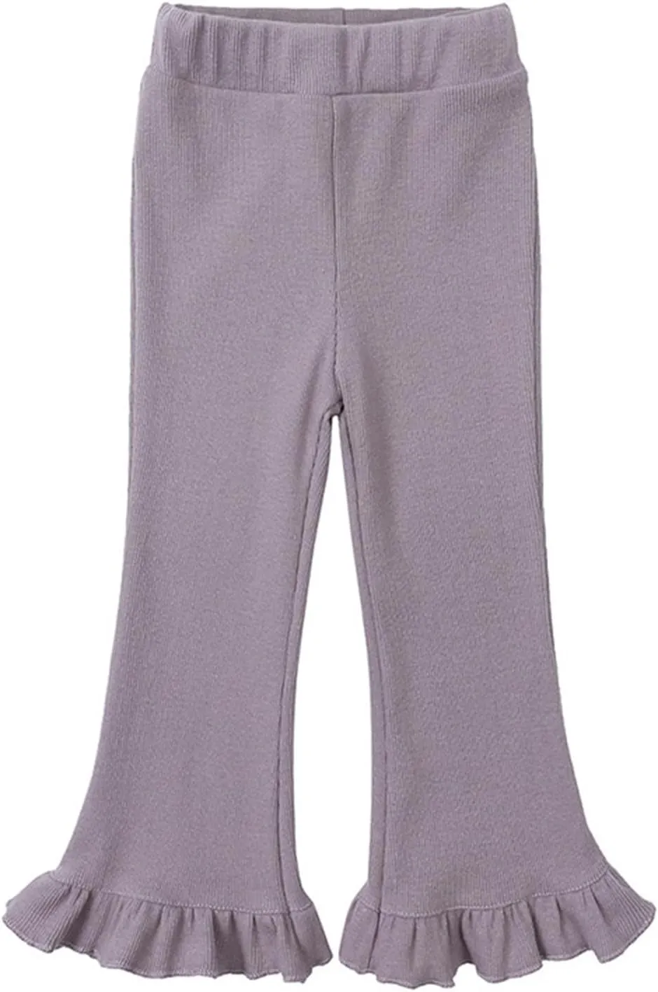 Little Girl's Solid Color Leggings High Waisted Flared Pants Yoga Bootcut Pants Full Length Bell Bottoms
