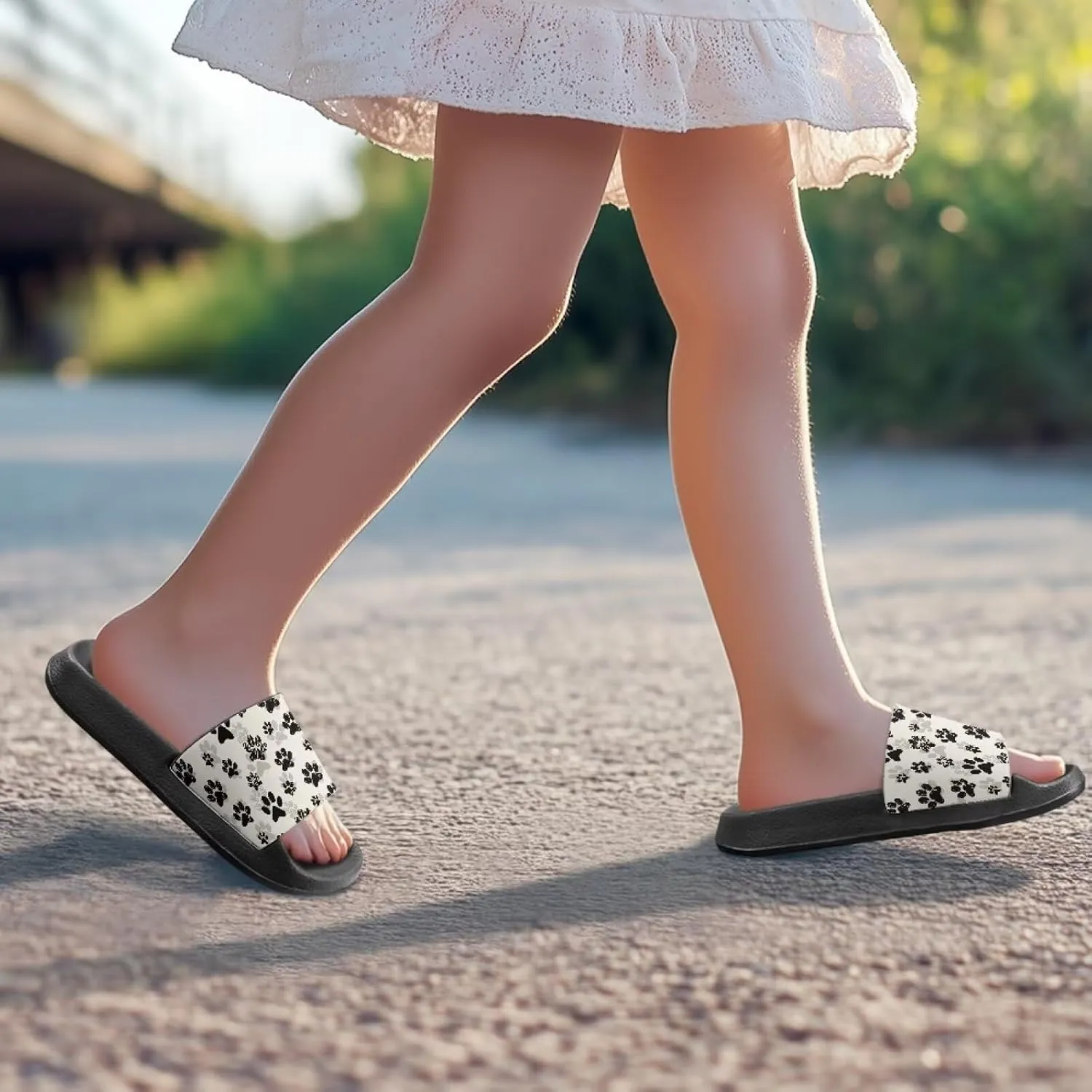 Little Kids Slides Slippers Summer EVA Non Slip One Piece Sandal for Beach Home Soft and Quickly Drying