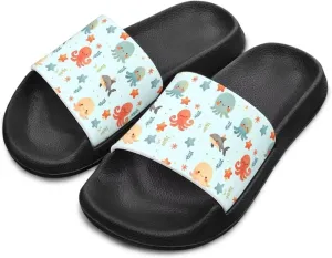 Little Kids Slides Slippers Summer EVA Non Slip One Piece Sandal for Beach Home Soft and Quickly Drying