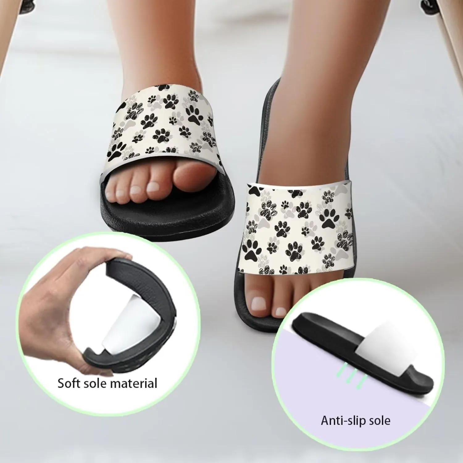 Little Kids Slides Slippers Summer EVA Non Slip One Piece Sandal for Beach Home Soft and Quickly Drying
