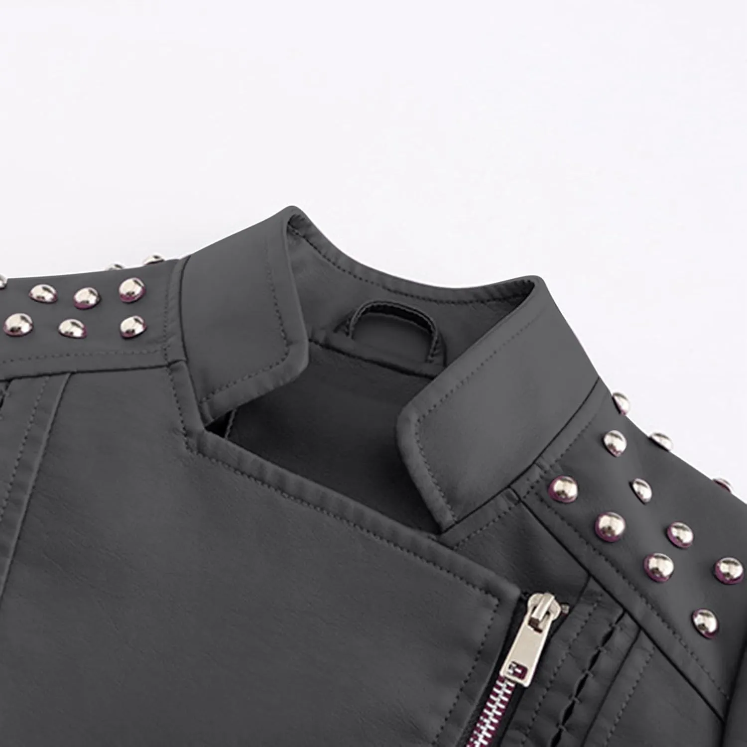 Lmdudan Plus Size Women's Faux Leather Jacket Ladies Moto Biker Zipper Fitted Slim Coat Outwear 2023 Fashion Tops Outfits