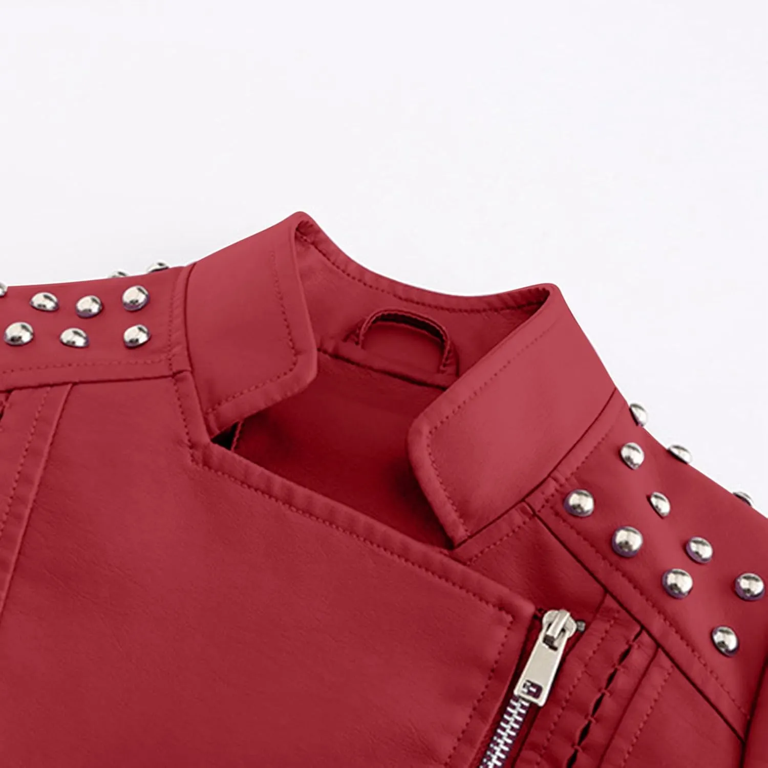 Lmdudan Plus Size Women's Faux Leather Jacket Ladies Moto Biker Zipper Fitted Slim Coat Outwear 2023 Fashion Tops Outfits