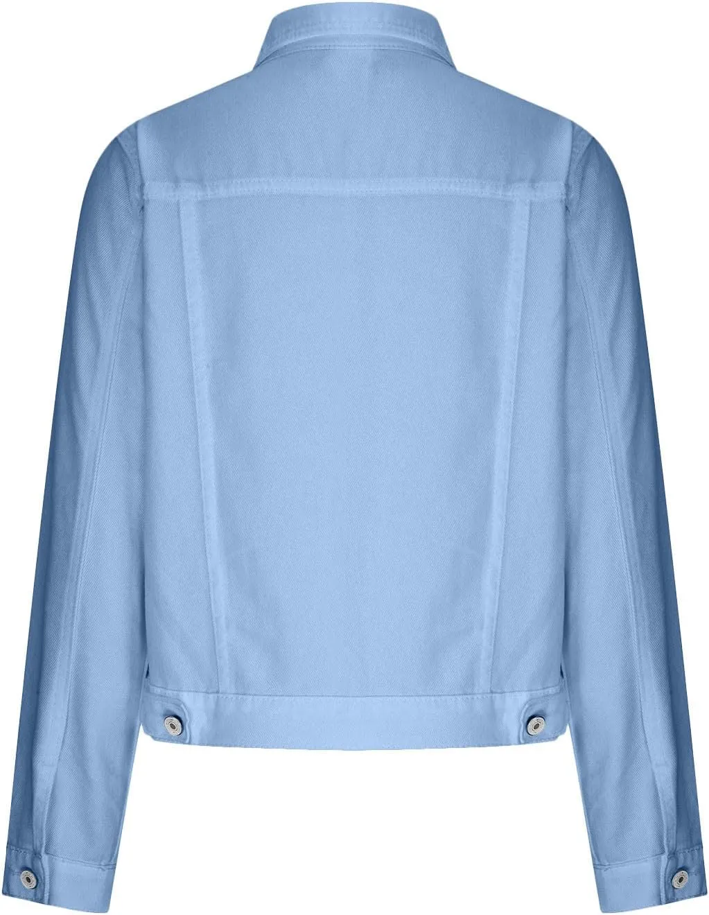 Lmdudan Women's Long Sleeve Button Down Wash Denim Jacket Ladies Retro Western Jean Jacket Winter Fall Coat Tops & Pockets