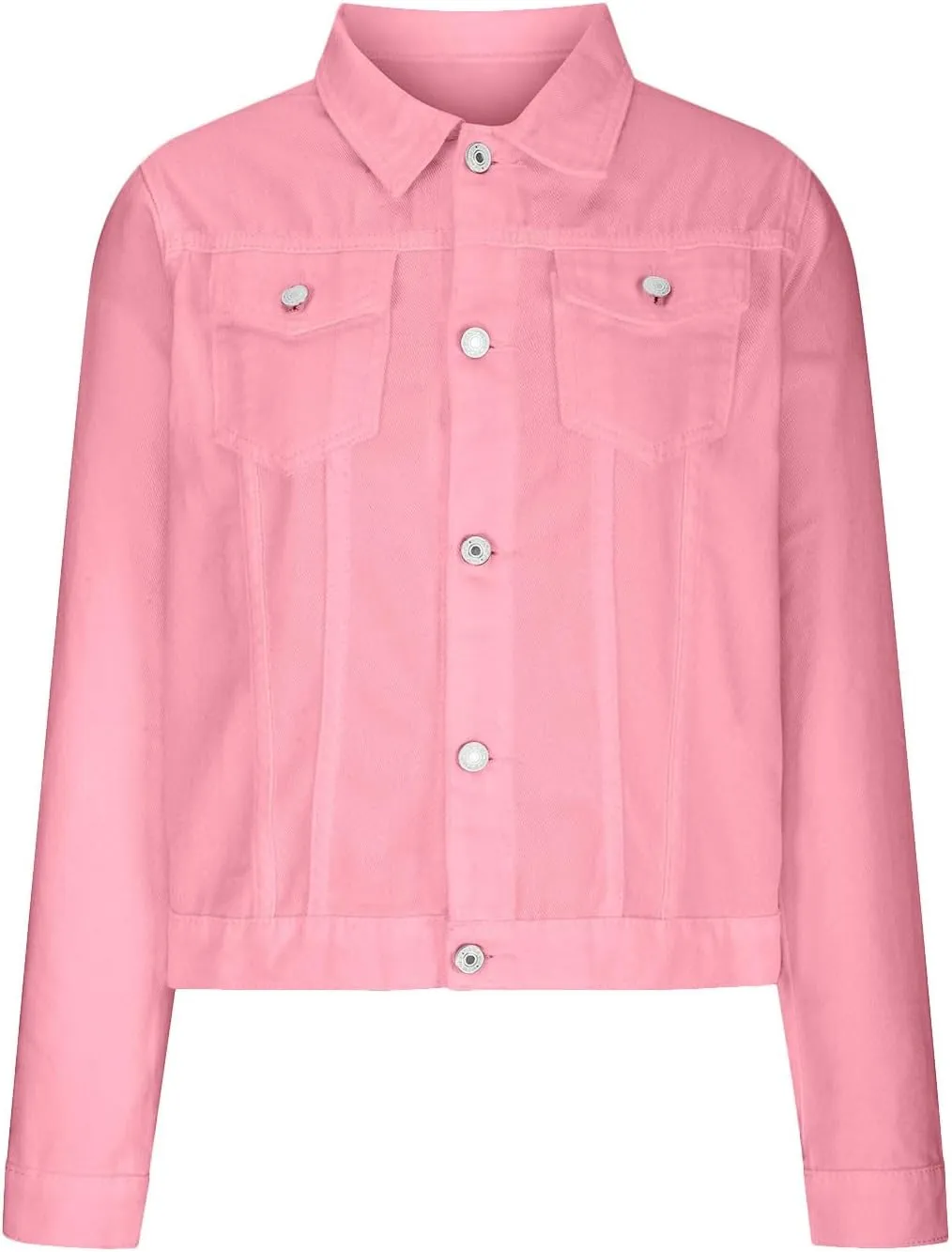 Lmdudan Women's Long Sleeve Button Down Wash Denim Jacket Ladies Retro Western Jean Jacket Winter Fall Coat Tops & Pockets