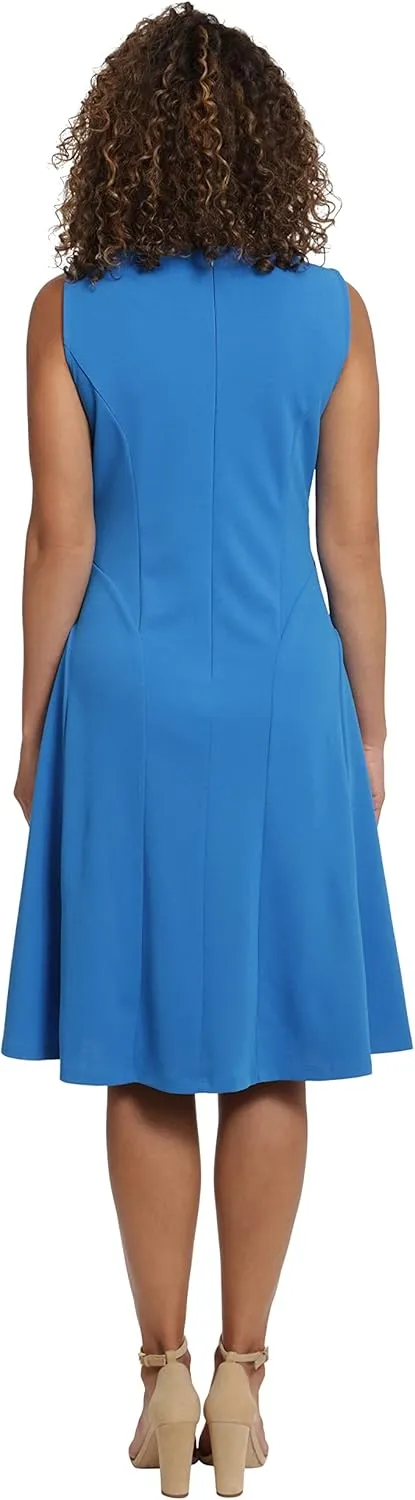 London Times Women's Perfect Versatile Scuba Crepe Fit & Flare Dress Event Guest of Occasion Office Career
