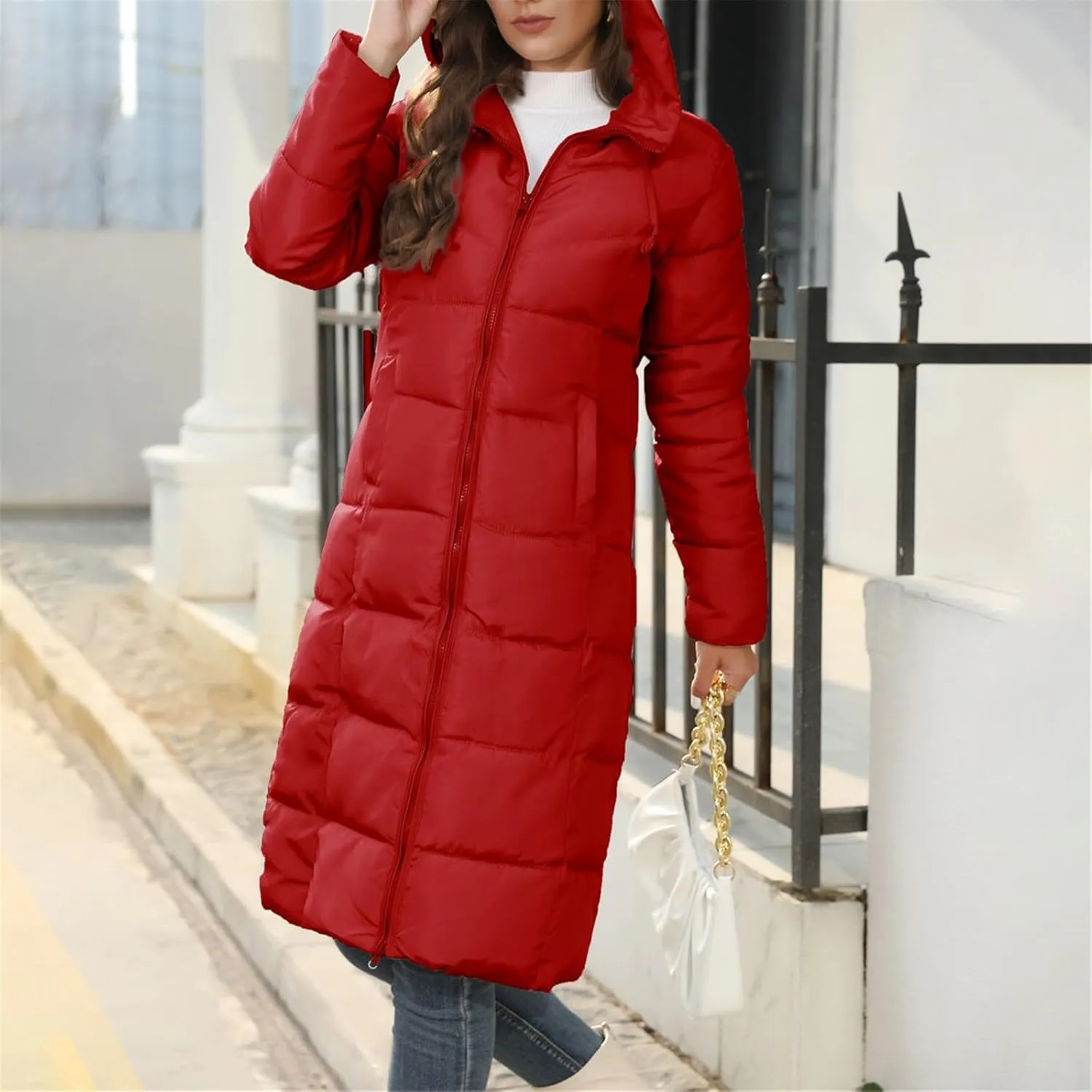 Long Length Maxi Puffer Parka Coat Puffer Jacket Lightweight Winter Coat Long Sleeve Puffer Jacket Womens Coats