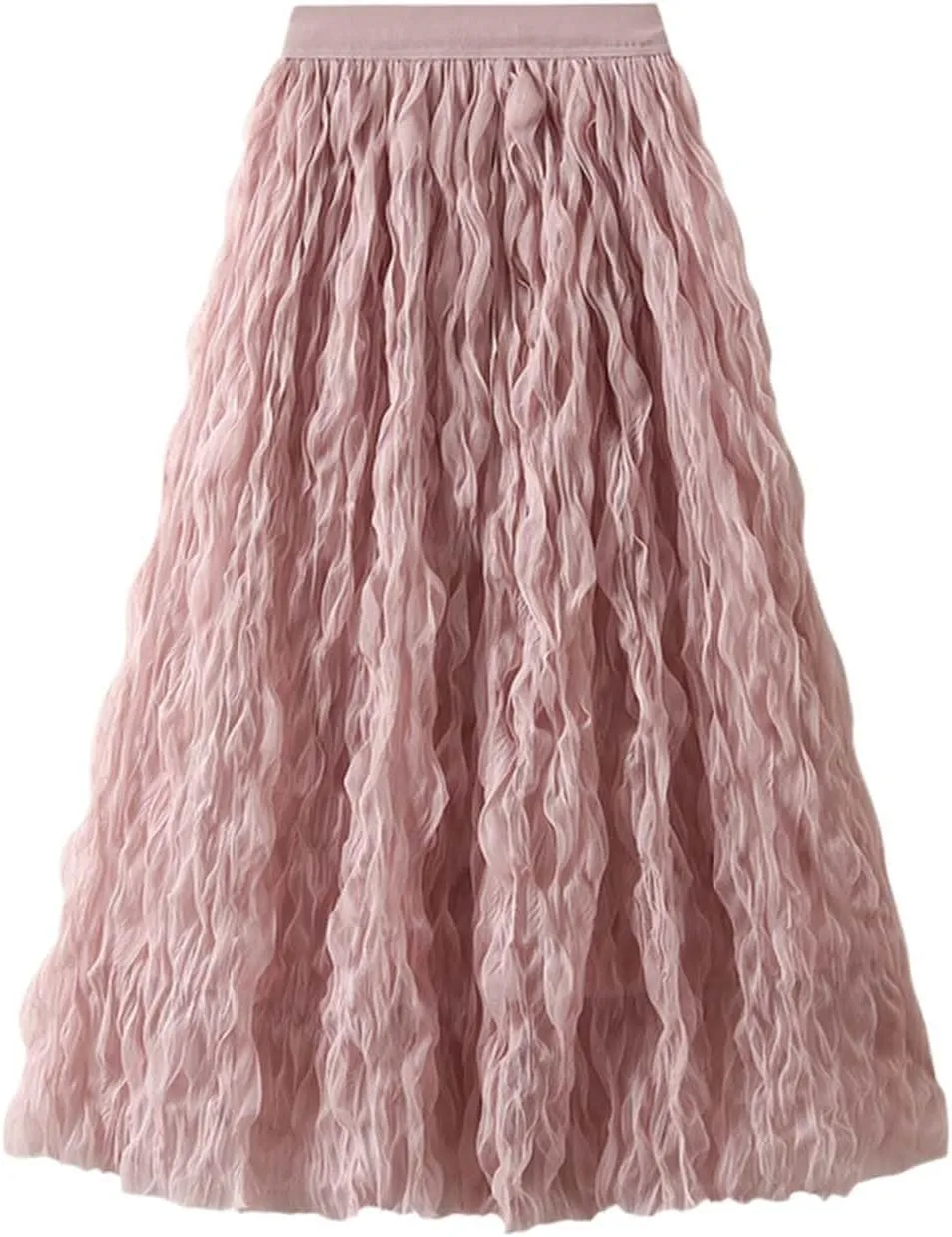 Long Tulle Skirt High Waist Loose A Line For Women Boho Flare/Irregular Flowy Elegant For Parties/Everyday Wear Summer