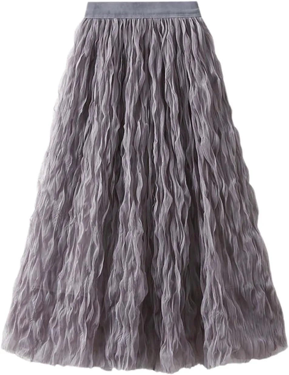Long Tulle Skirt High Waist Loose A Line For Women Boho Flare/Irregular Flowy Elegant For Parties/Everyday Wear Summer