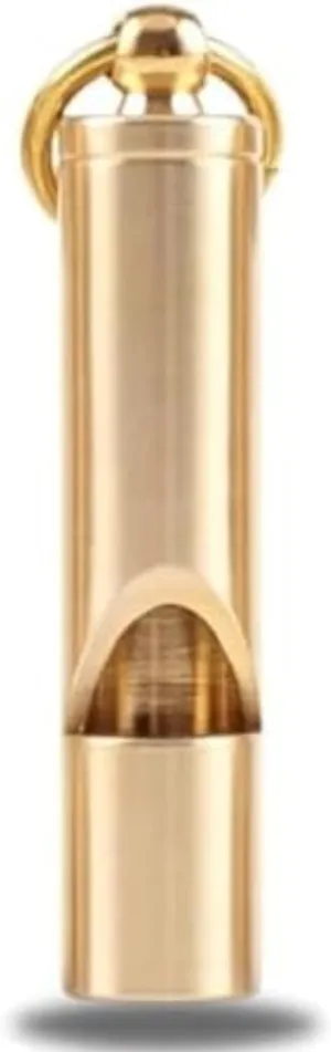 Loudest Brass Whistle Best Premium Emergency Whistle 125db  One Piece Outdoor Survival Whistle On Key-Chain or Hang Around Your Neck and Carry it Anywhere!