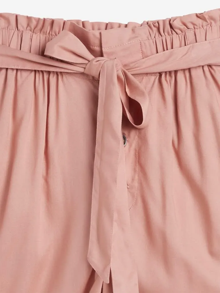 LOV Peach Paper-Bag Shorts with Belt