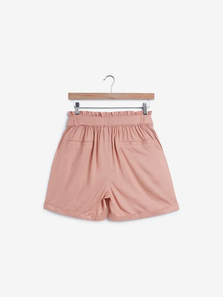 LOV Peach Paper-Bag Shorts with Belt