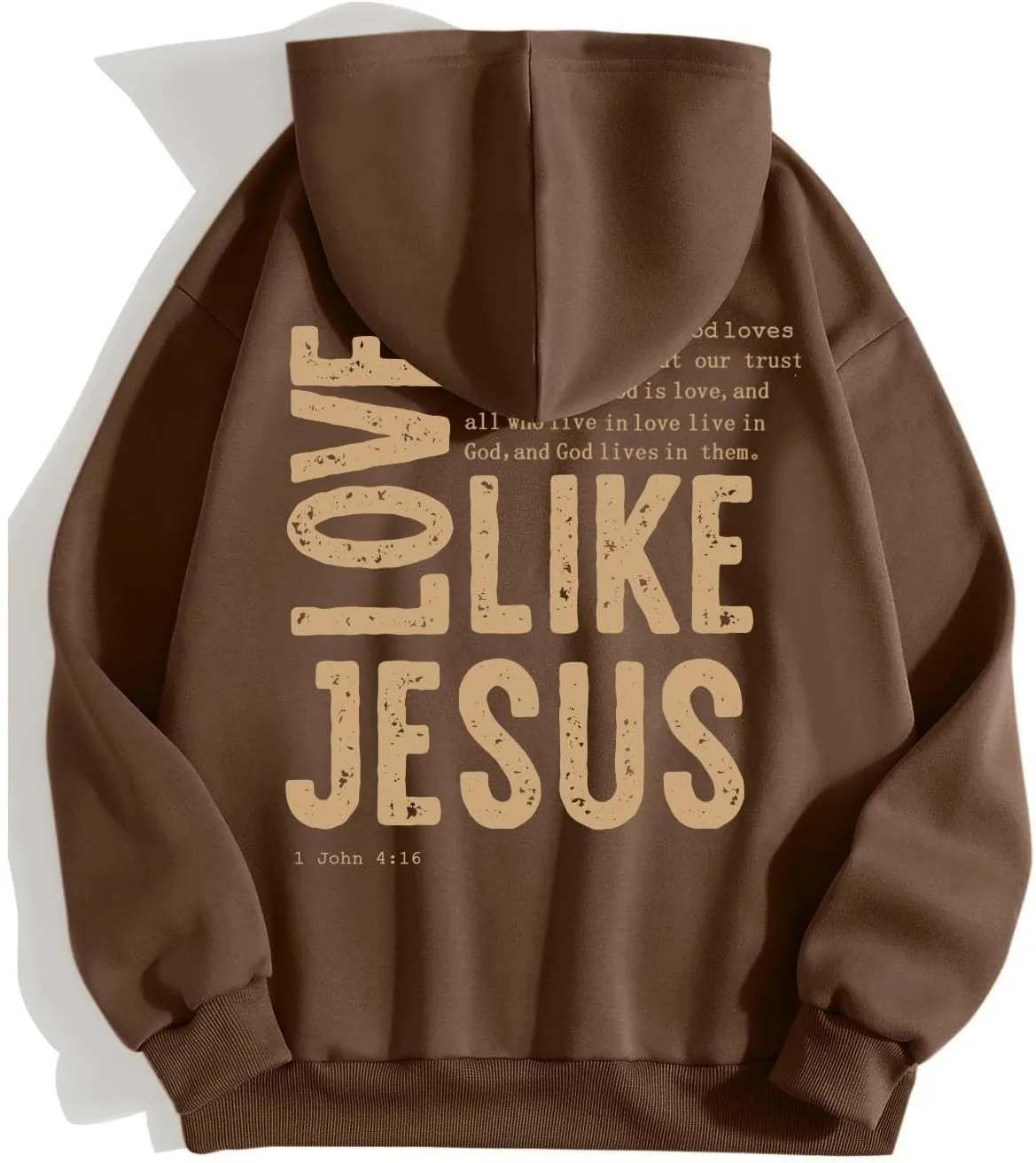 Love Like Jesus Long Sleeve Hoodies for Women 2024 Winter Fall Preppy Pullover Sweatshirts Y2K with Hood Oversized