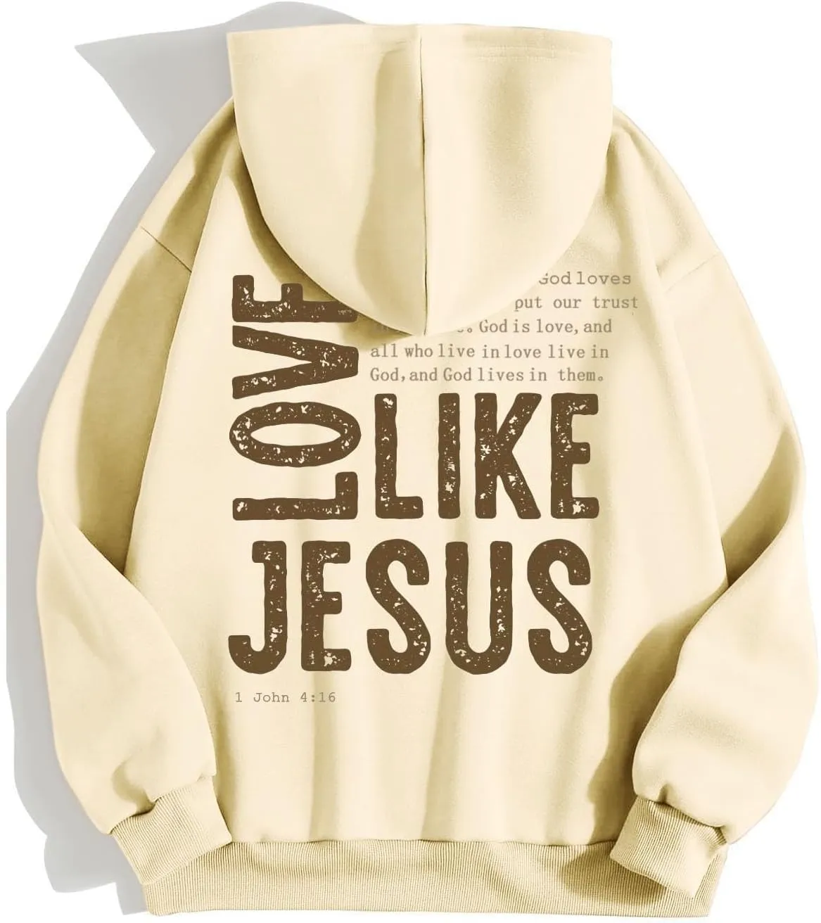 Love Like Jesus Long Sleeve Hoodies for Women 2024 Winter Fall Preppy Pullover Sweatshirts Y2K with Hood Oversized