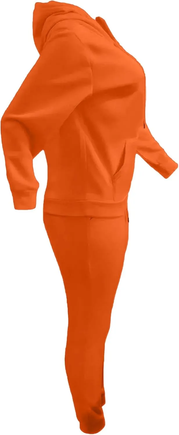 LovelyWholesale Womens 2 Piece Set Hoodie Sweatshirts and Jogger Sets