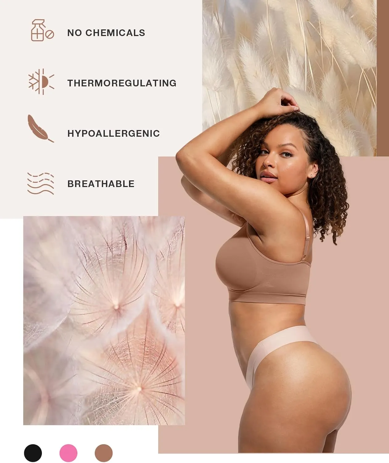 Lover-Beauty Bralettes for Women - Wireless Seamless Bra Stretch Comfort No Underwire Unlined Everyday Bras