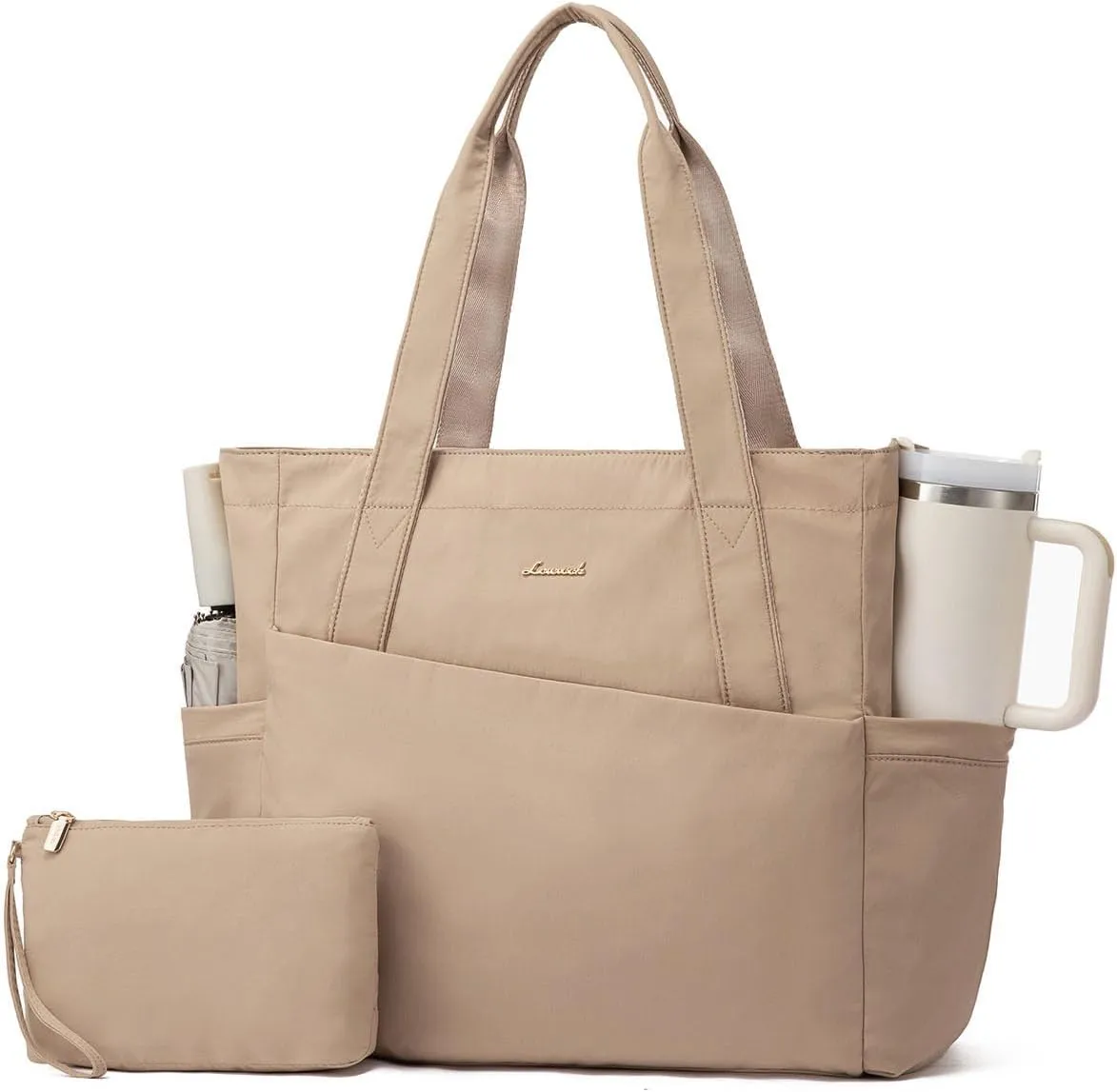 LOVEVOOK Tote Bag for Women 15.6 Inch Work Tote Handbag with Zipper and Yoga Strap Gym Bag for Nurse Teacher Travel, Daily
