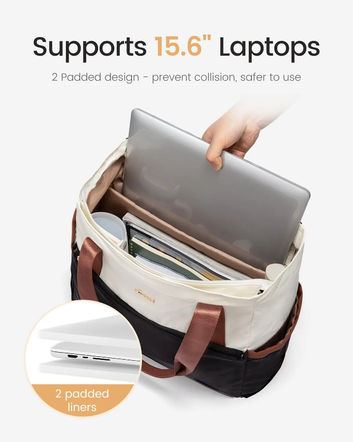 LOVEVOOK Tote Bag for Women 15.6 Inch Work Tote Handbag with Zipper and Yoga Strap Gym Bag for Nurse Teacher Travel, Daily