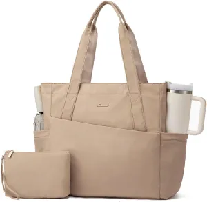 LOVEVOOK Tote Bag for Women 15.6 Inch Work Tote Handbag with Zipper and Yoga Strap Gym Bag for Nurse Teacher Travel, Daily