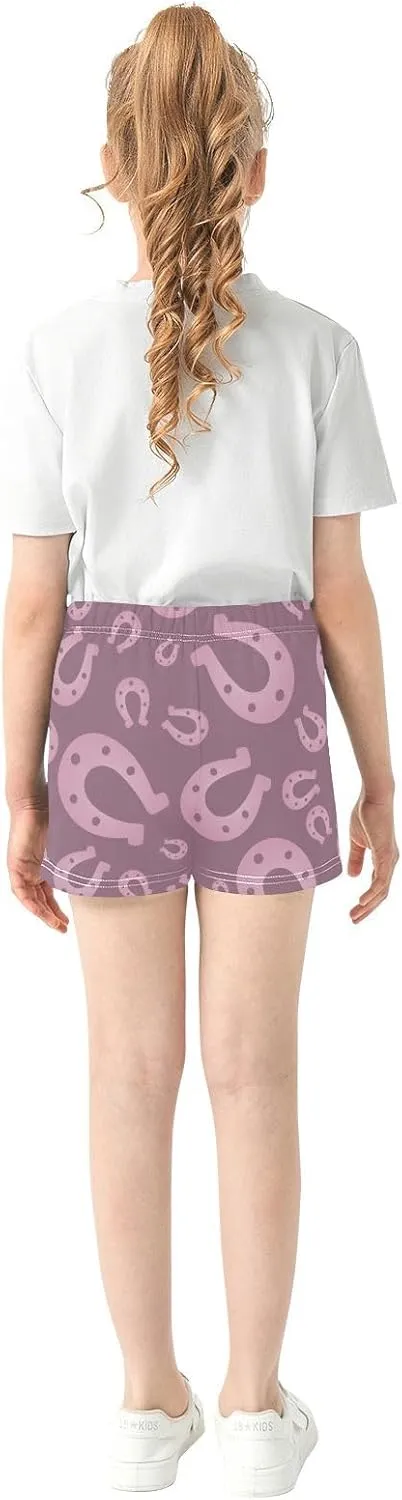 Lucky Horseshoe Girls Athletic Shorts Summer Girl Shorts Kids Shorts for Girls with Pockets Size 7-15T