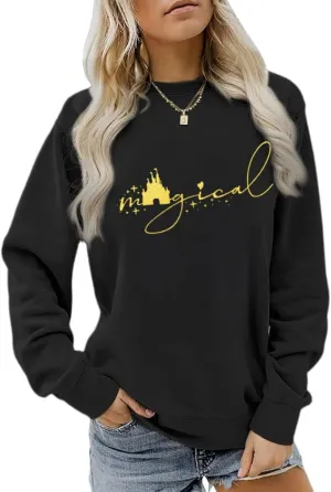 Magical SweatShirt for Women Funny Family Vacation Cute Graphic Casual Vacation long Sleeve Tops